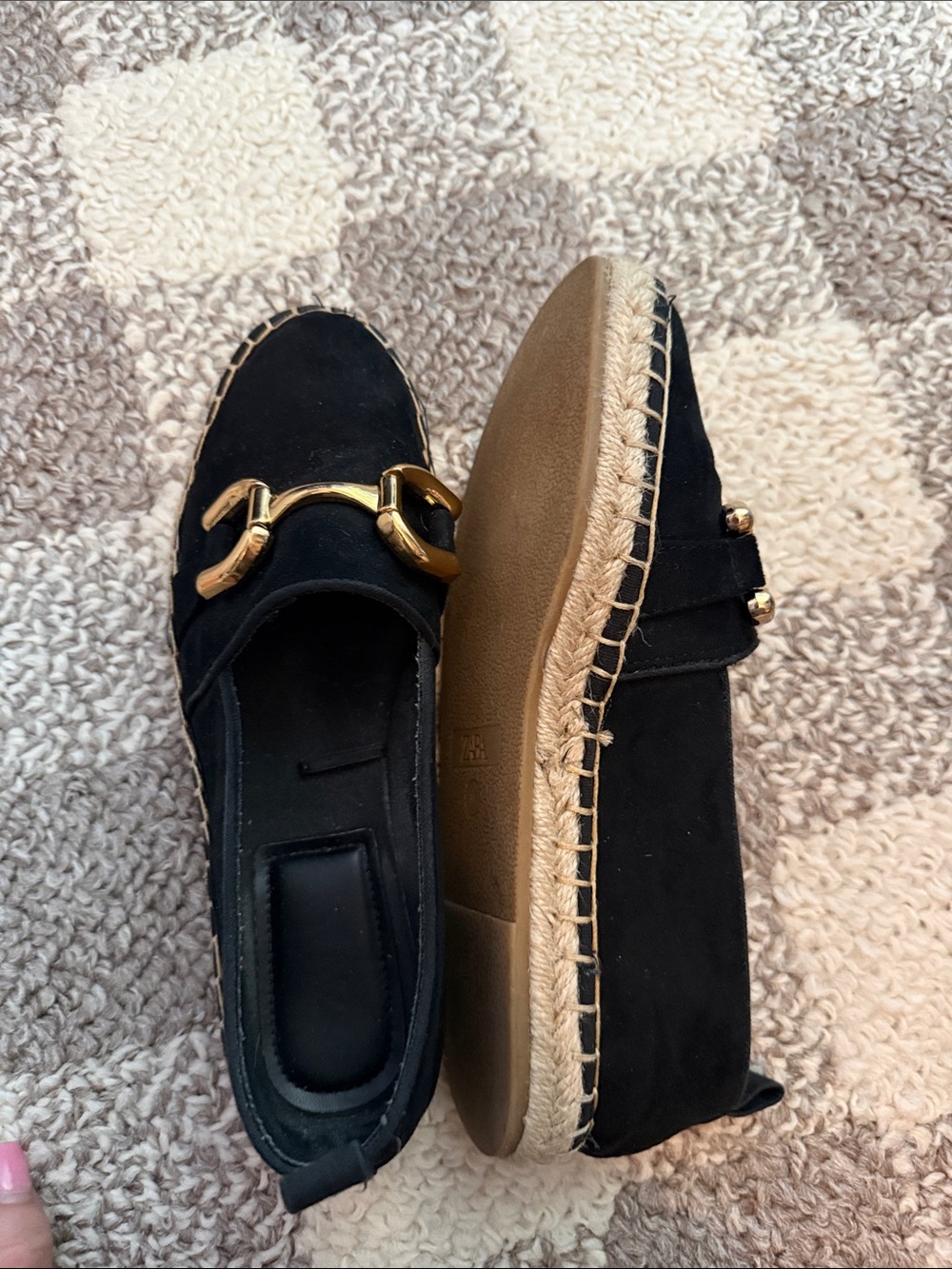 Zara Black Suede Mules with Gold Horsebit